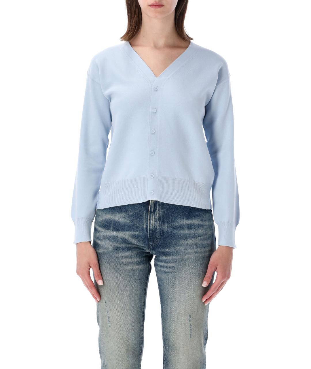 MM6 MAISON MARGIELA Голубой хлопковый кардиган, фото 1