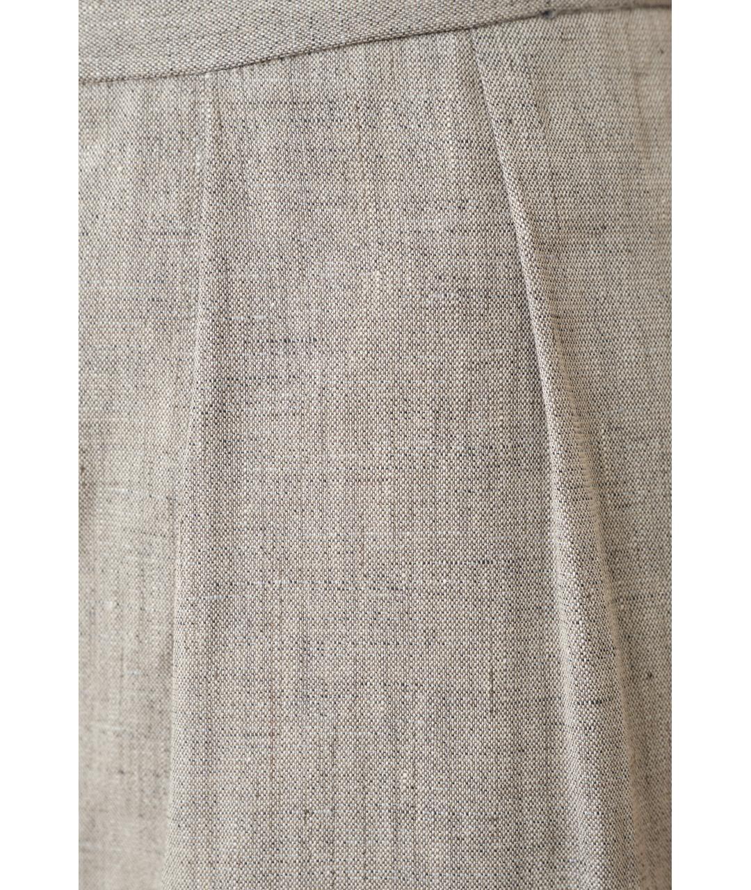 LOULOU STUDIO Серые льняные прямые брюки, фото 5