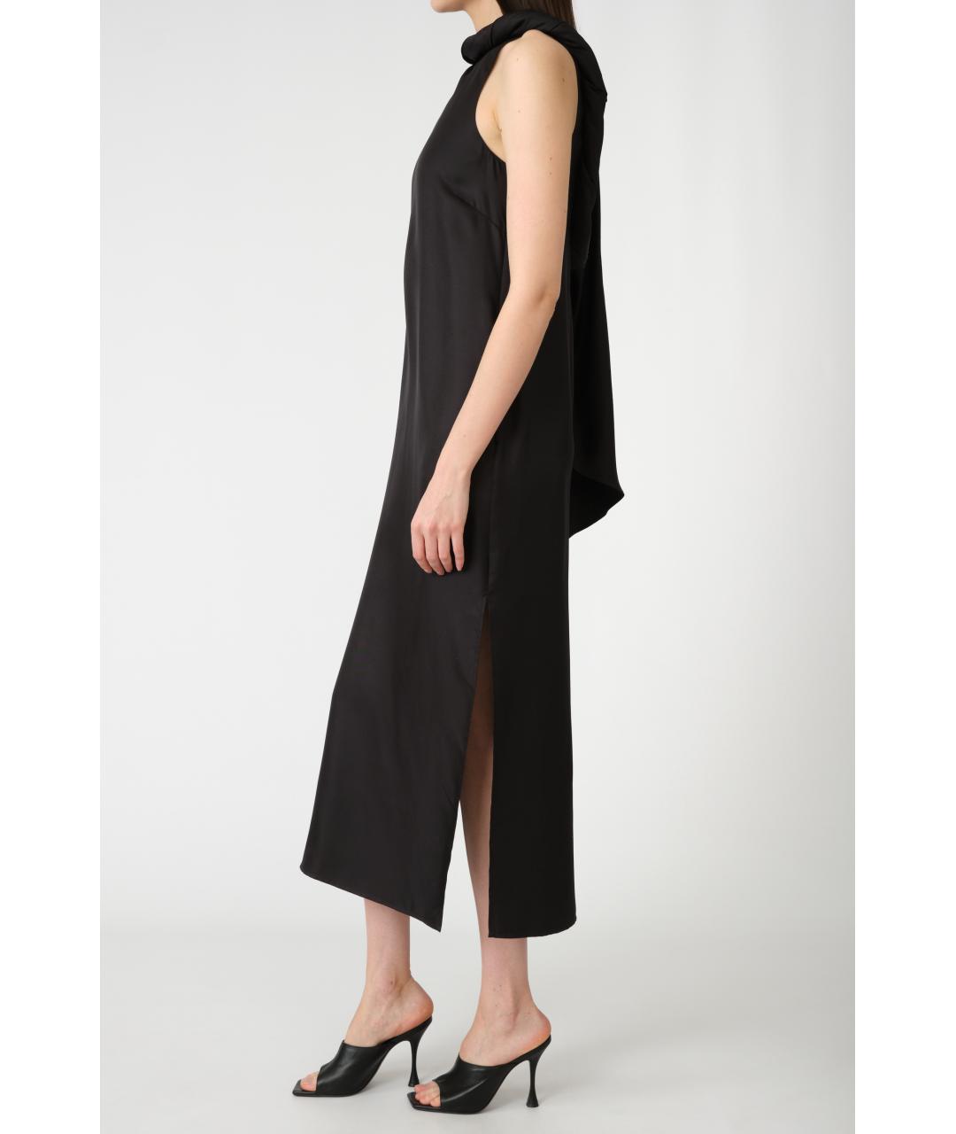 LOULOU STUDIO Черное шелковое повседневное платье, фото 3