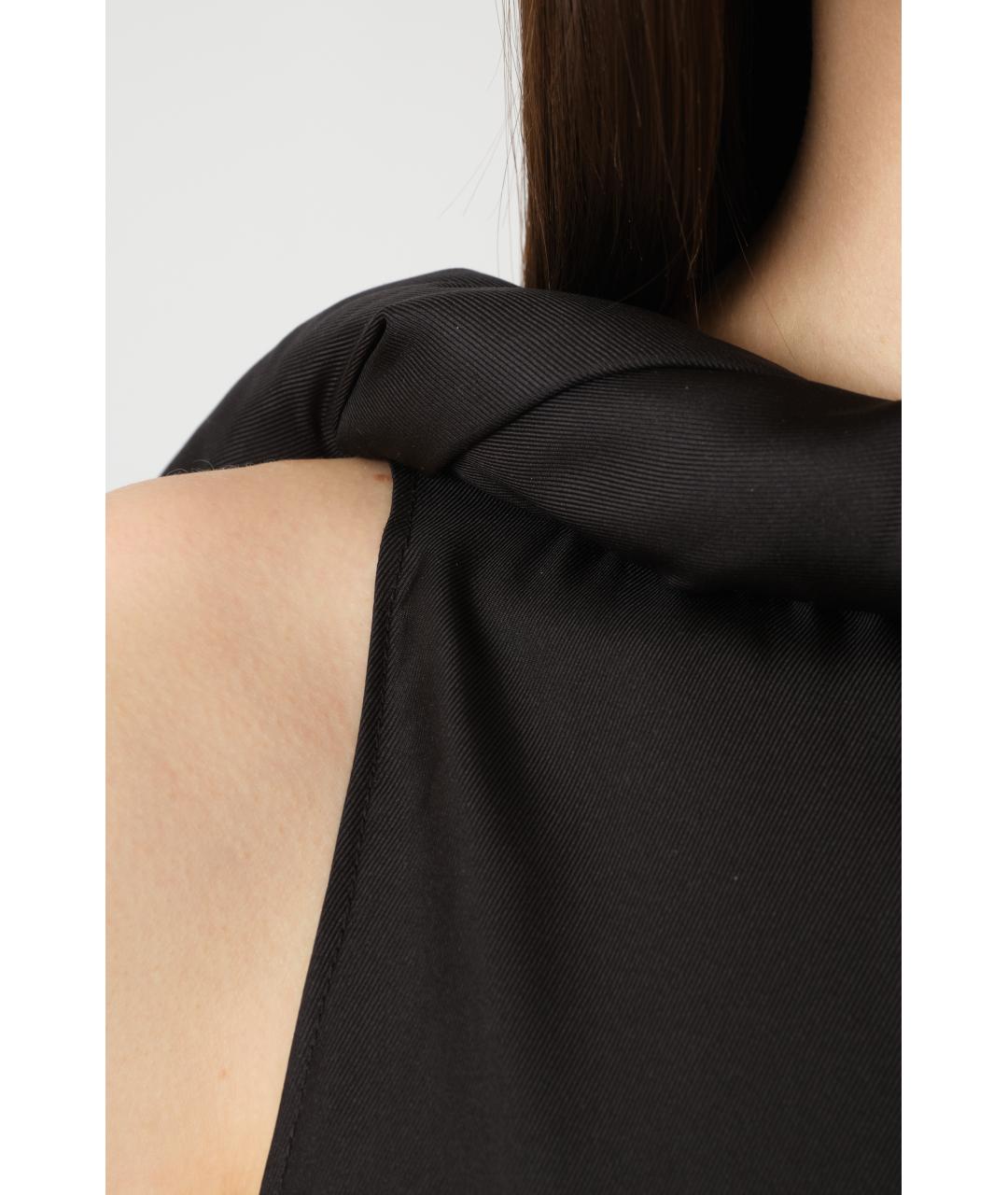 LOULOU STUDIO Черное шелковое повседневное платье, фото 6