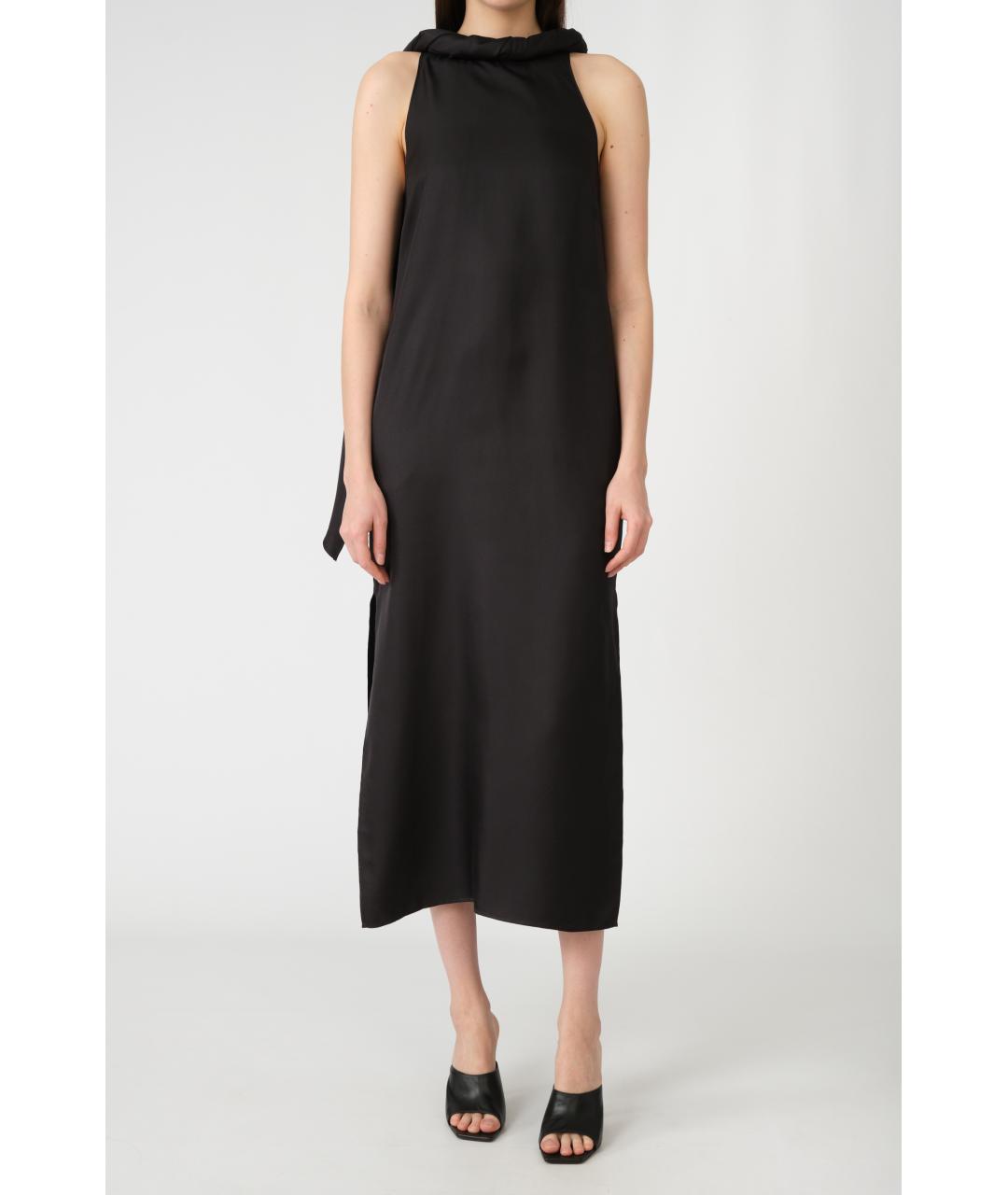 LOULOU STUDIO Черное шелковое повседневное платье, фото 2