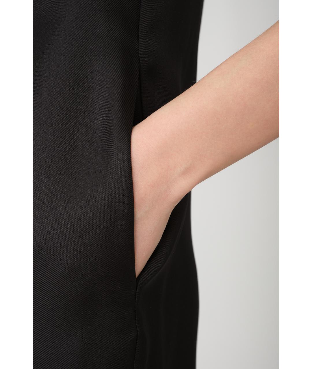LOULOU STUDIO Черное шелковое повседневное платье, фото 7