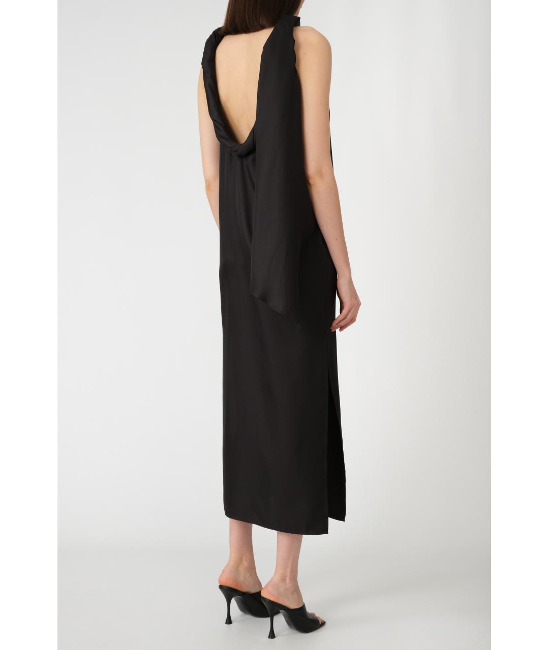 LOULOU STUDIO Черное шелковое повседневное платье, фото 4