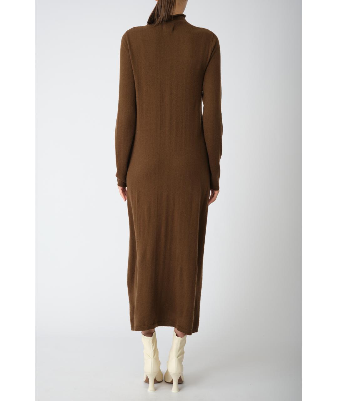 LOULOU STUDIO Коричневое шерстяное повседневное платье, фото 4