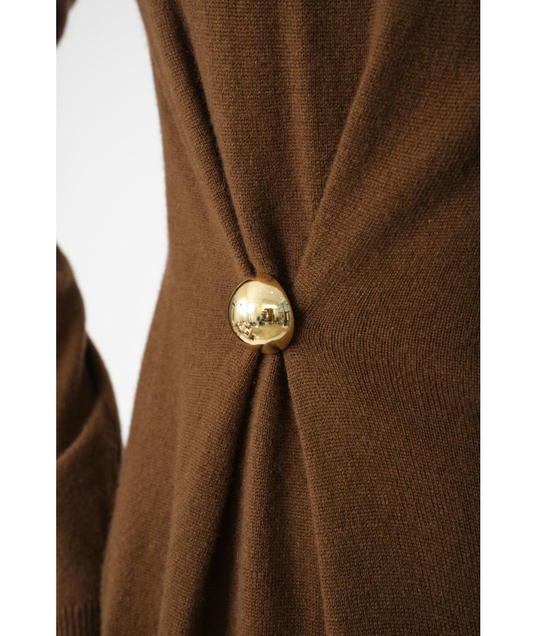 LOULOU STUDIO Коричневое шерстяное повседневное платье, фото 2