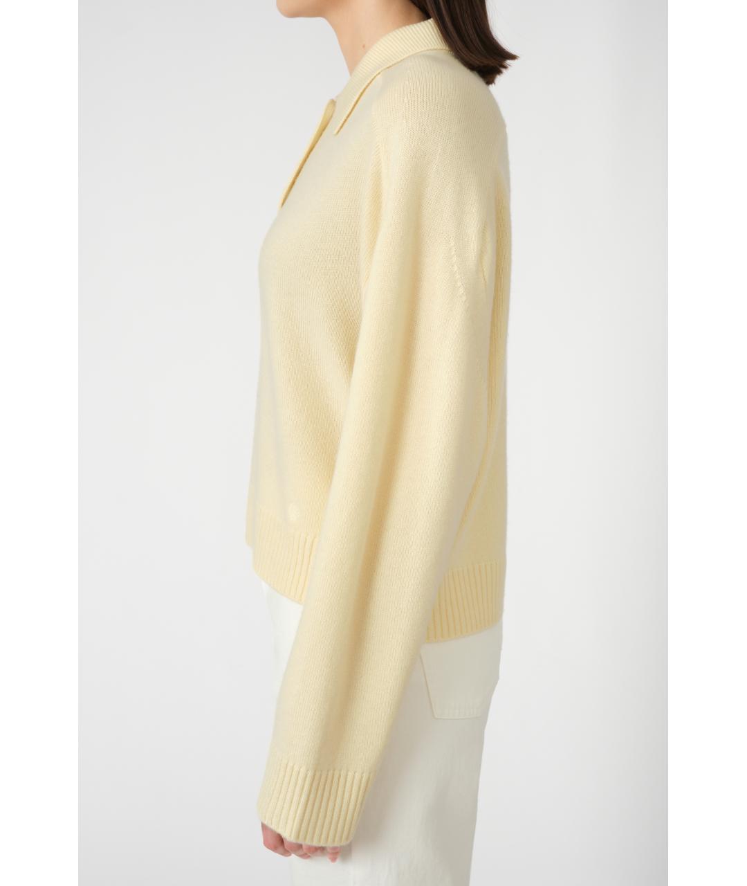 LOULOU STUDIO Желтый кашемировый джемпер / свитер, фото 3