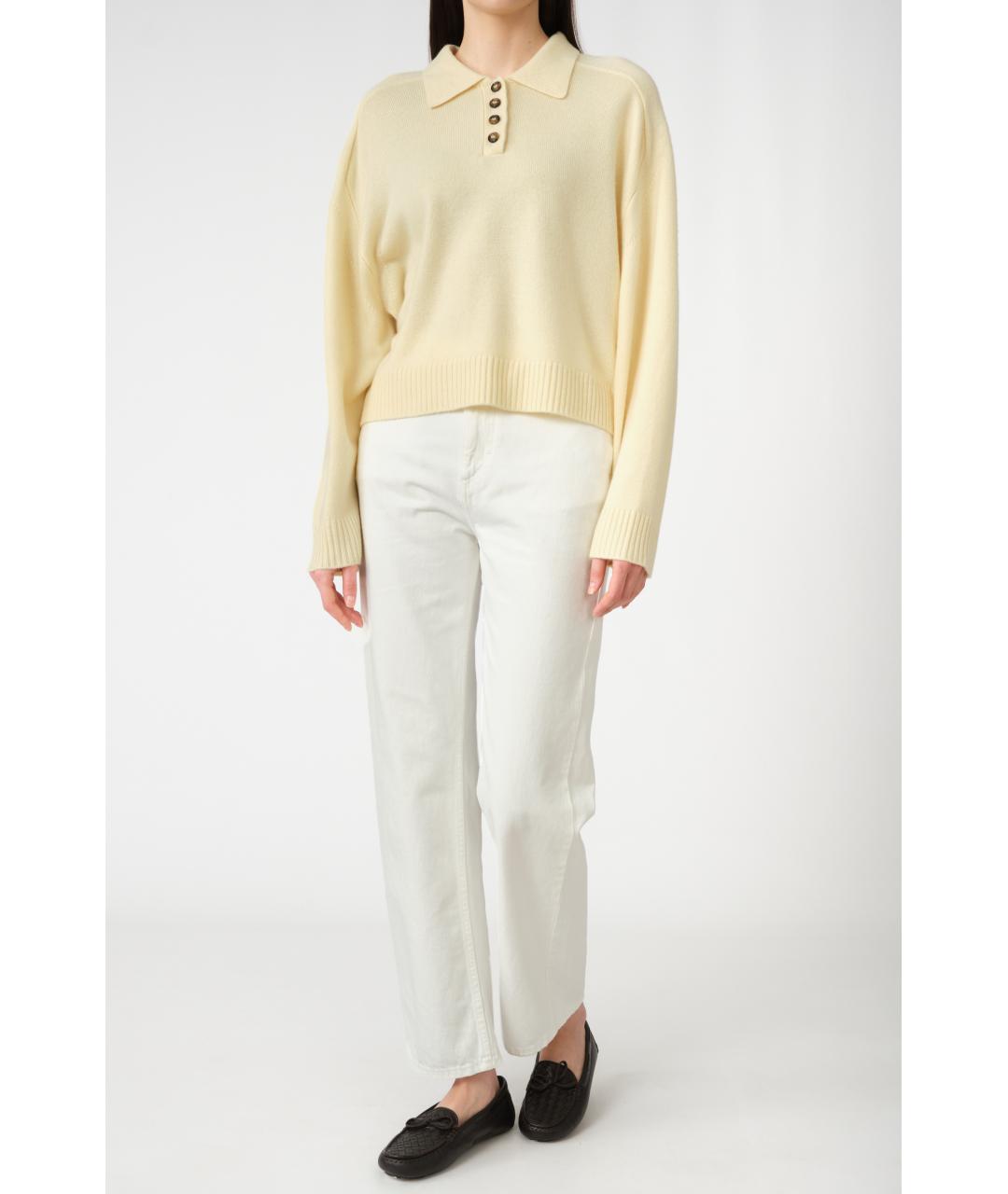 LOULOU STUDIO Желтый кашемировый джемпер / свитер, фото 6