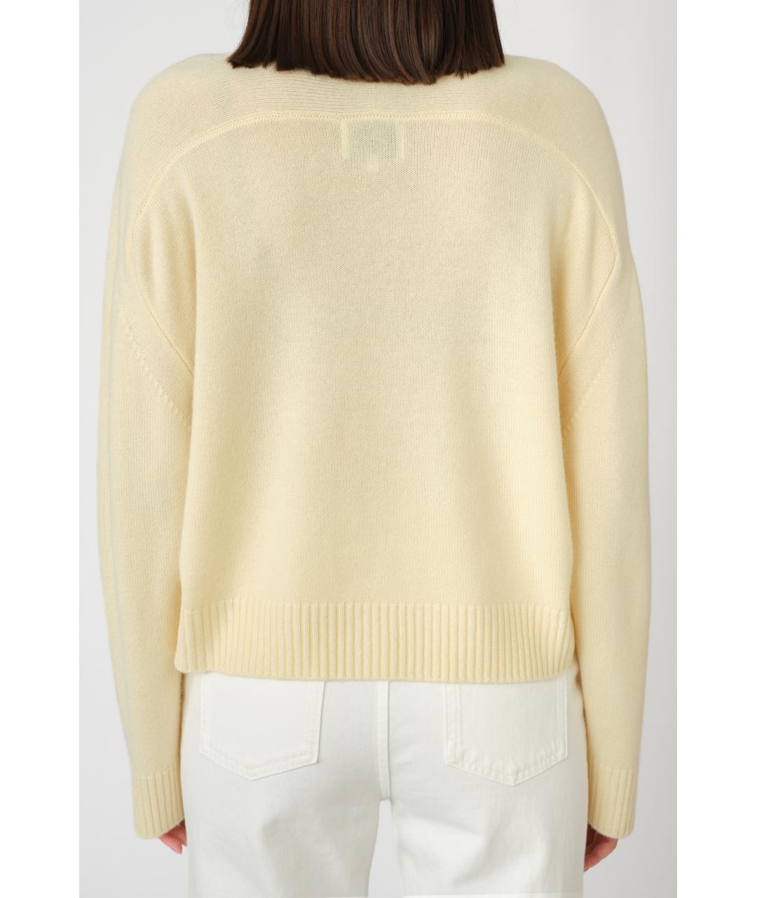 LOULOU STUDIO Желтый кашемировый джемпер / свитер, фото 4