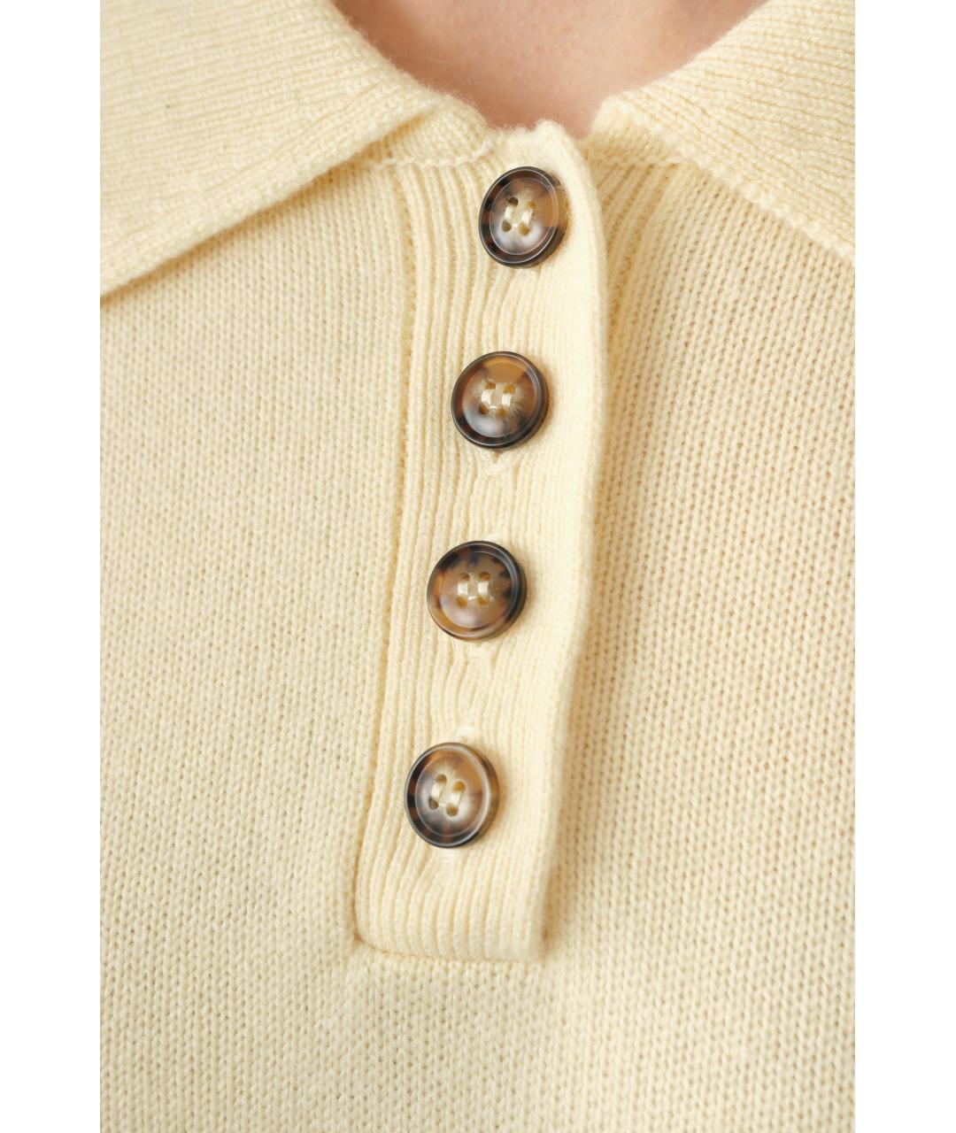 LOULOU STUDIO Желтый кашемировый джемпер / свитер, фото 5