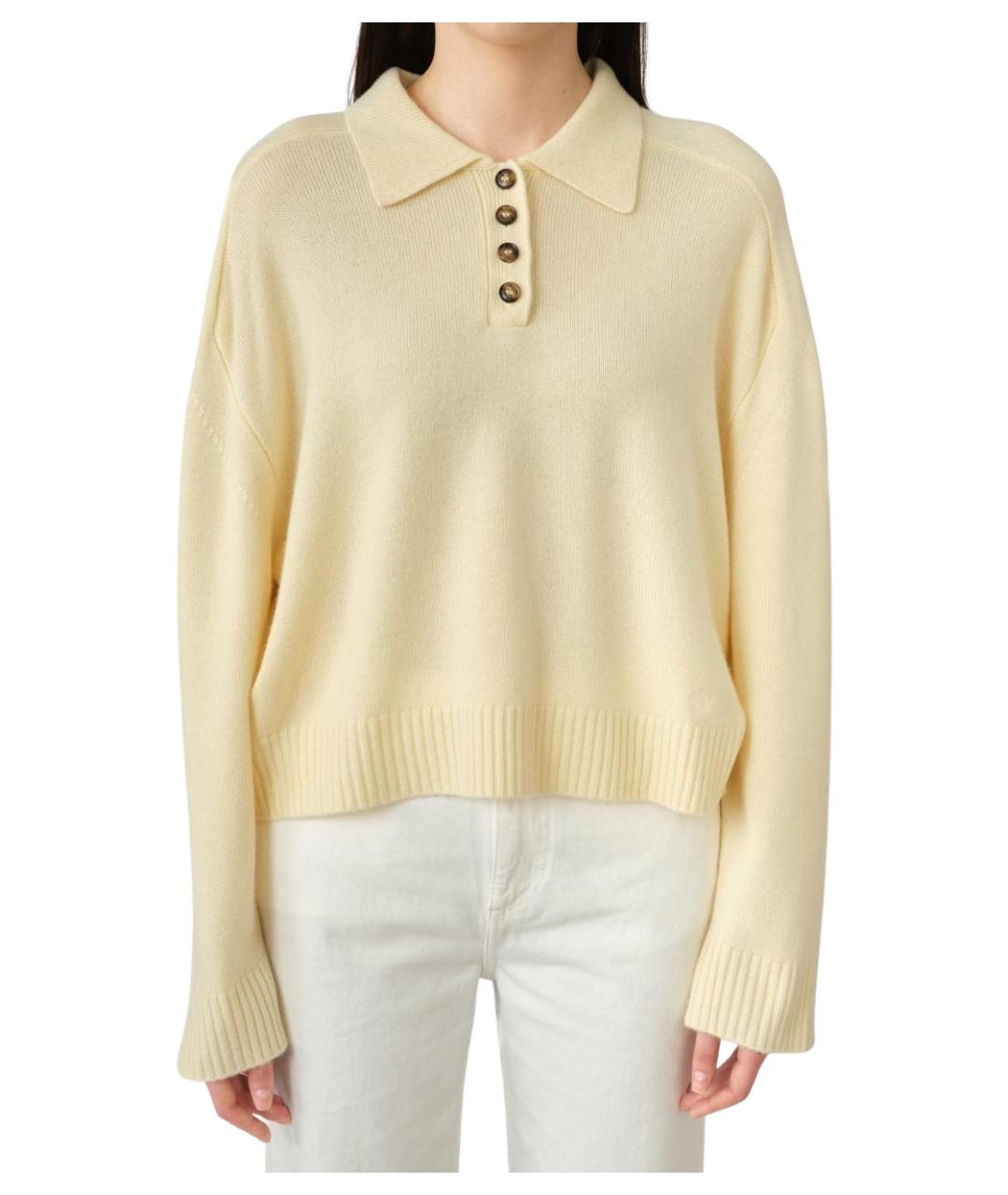 LOULOU STUDIO Желтый кашемировый джемпер / свитер, фото 1