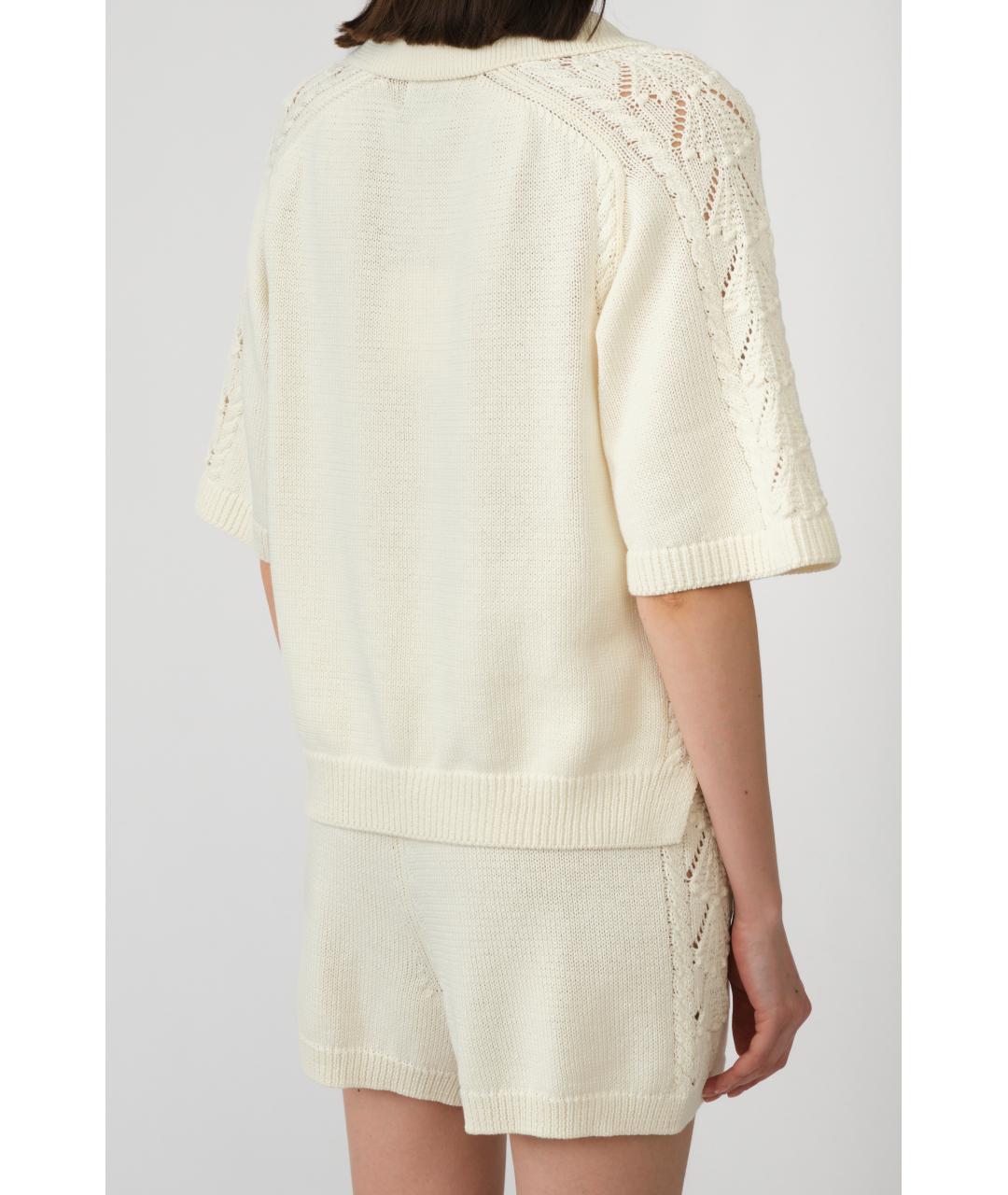 LOULOU STUDIO Бежевая хлопковая футболка, фото 5