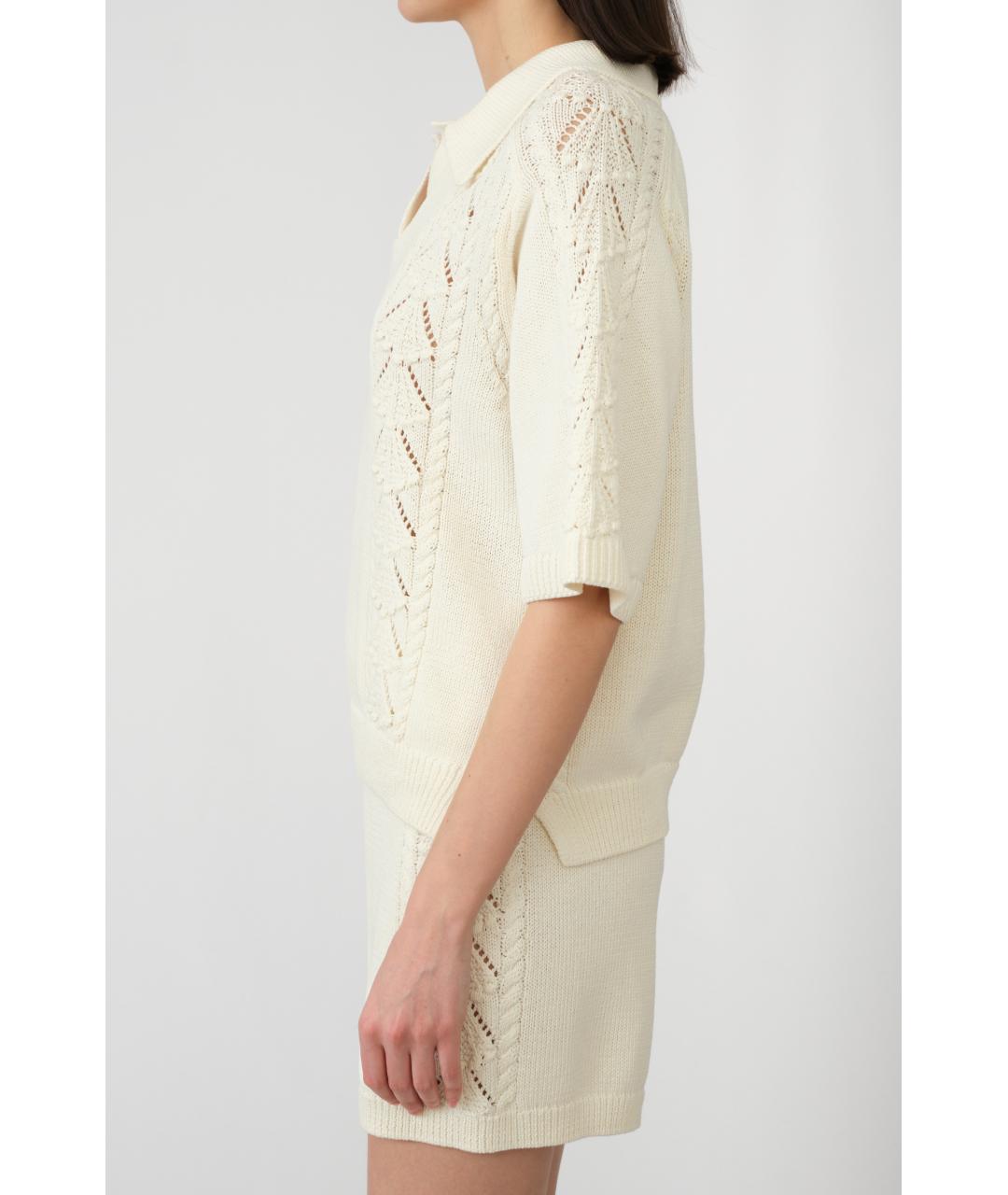 LOULOU STUDIO Бежевая хлопковая футболка, фото 4