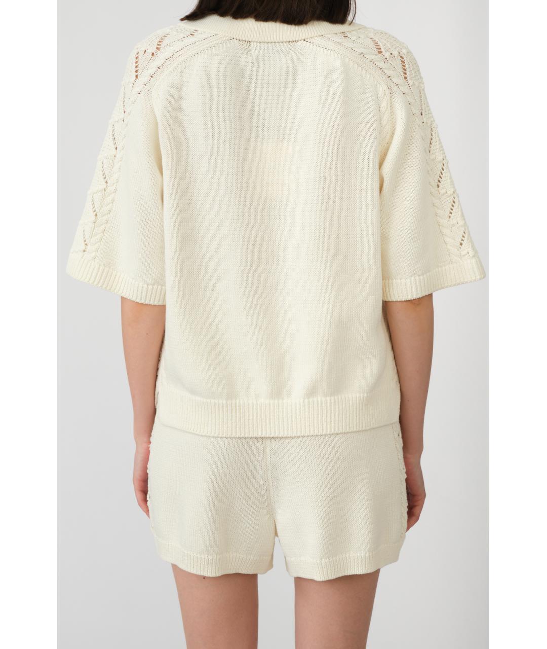 LOULOU STUDIO Бежевая хлопковая футболка, фото 6