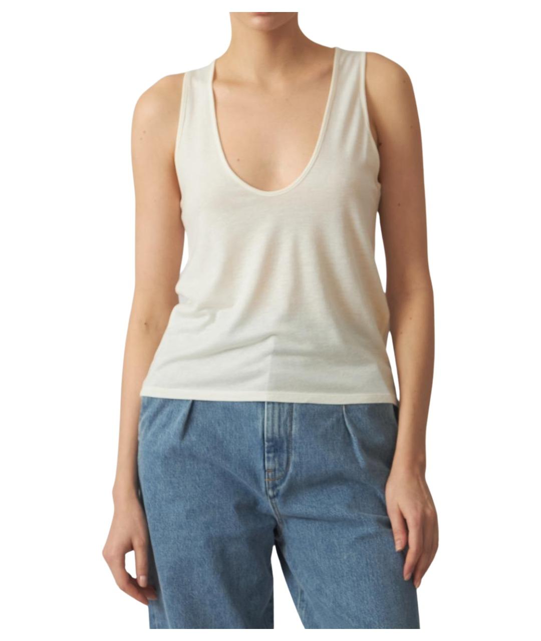 LOULOU STUDIO Бежевая вискозная майка, фото 1