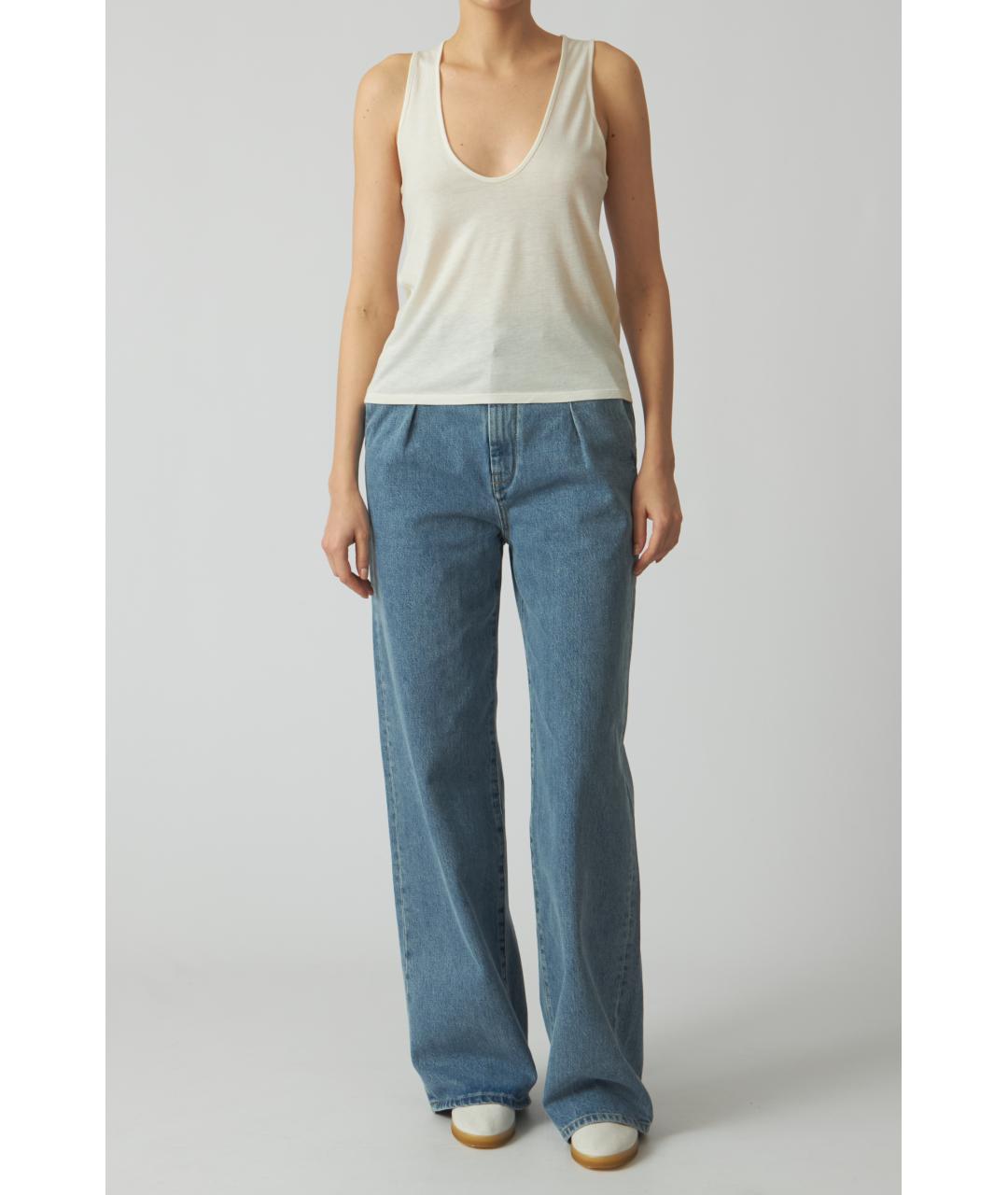 LOULOU STUDIO Бежевая вискозная майка, фото 3