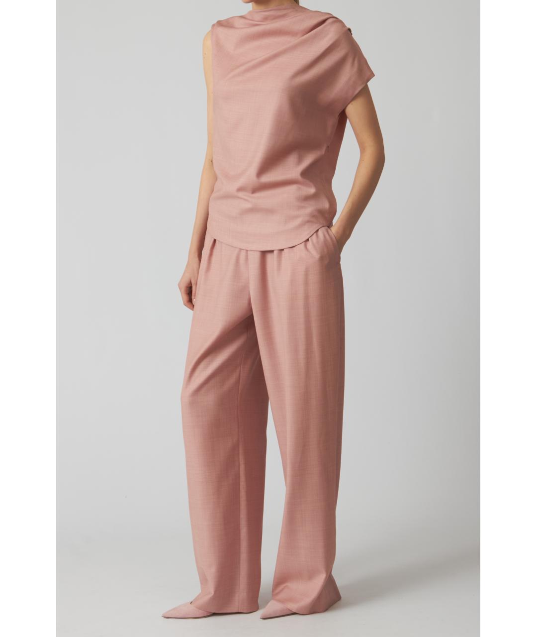 LOULOU STUDIO Розовая шерстяная футболка, фото 3