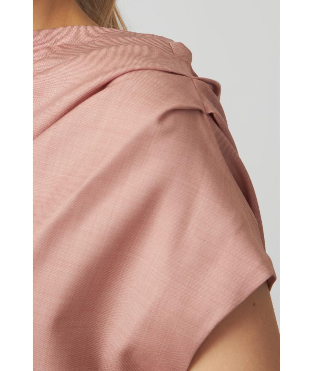 LOULOU STUDIO Розовая шерстяная футболка, фото 5