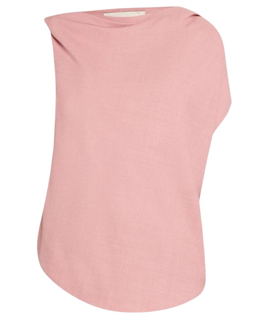 LOULOU STUDIO Розовая шерстяная футболка, фото 1