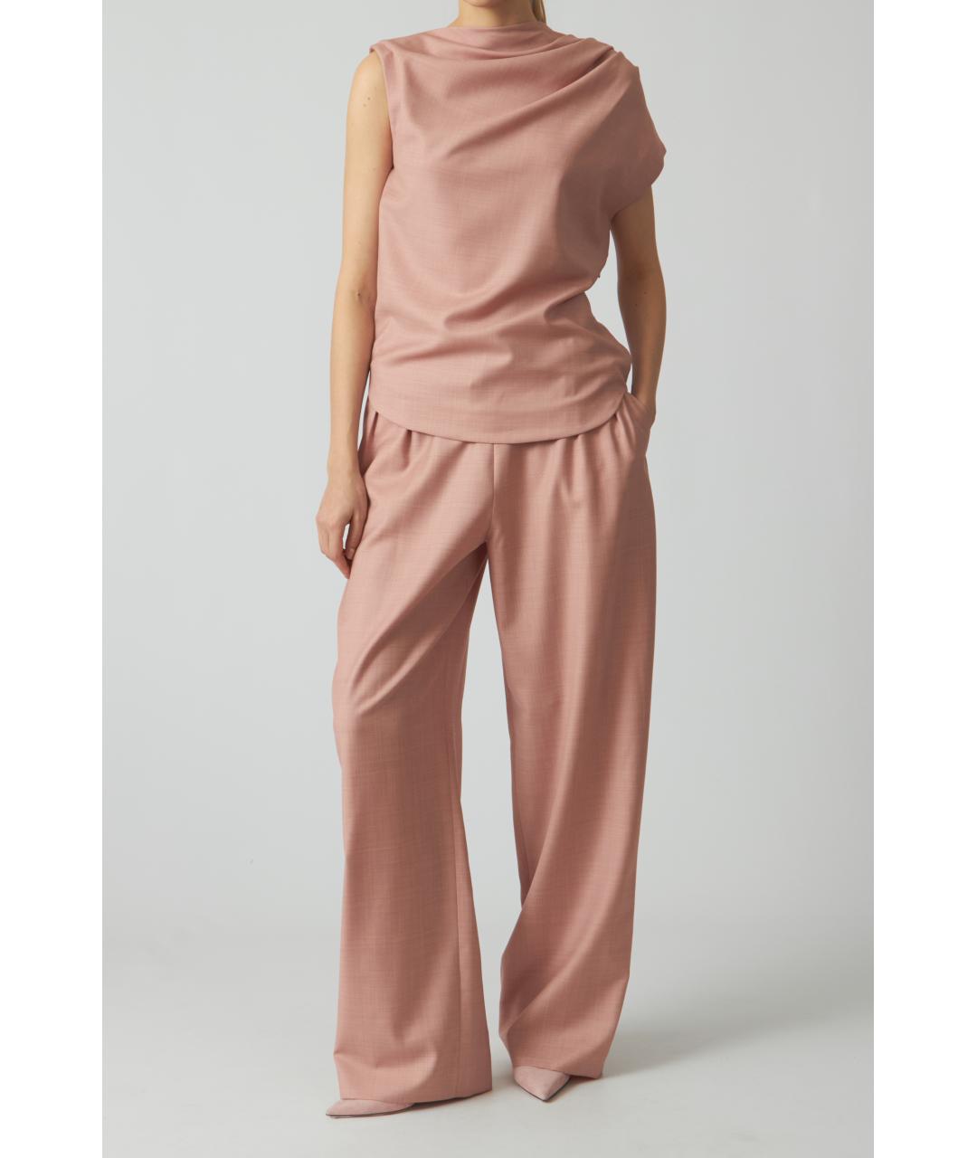 LOULOU STUDIO Розовая шерстяная футболка, фото 2