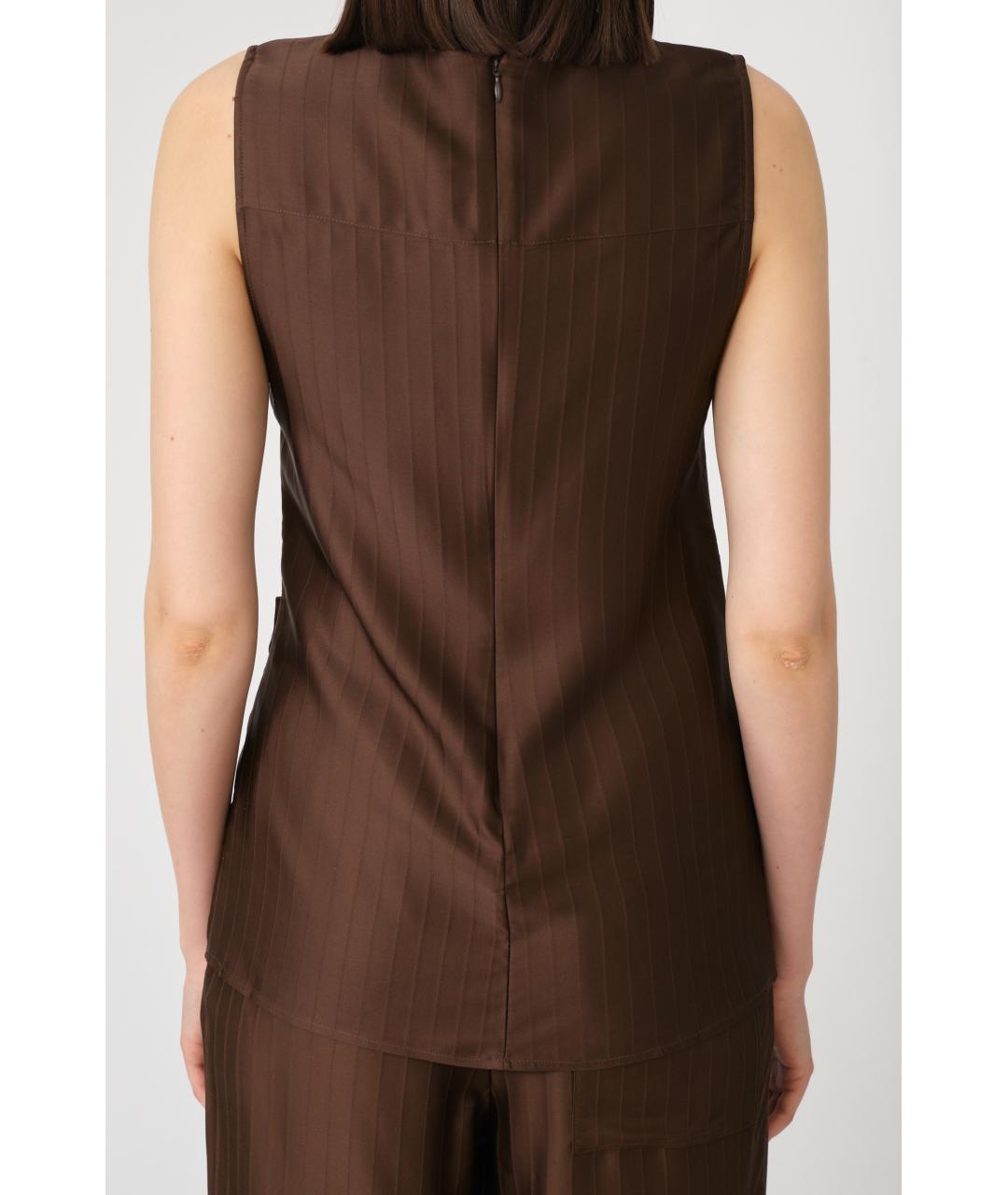 LOULOU STUDIO Коричневая шелковая блузы, фото 4
