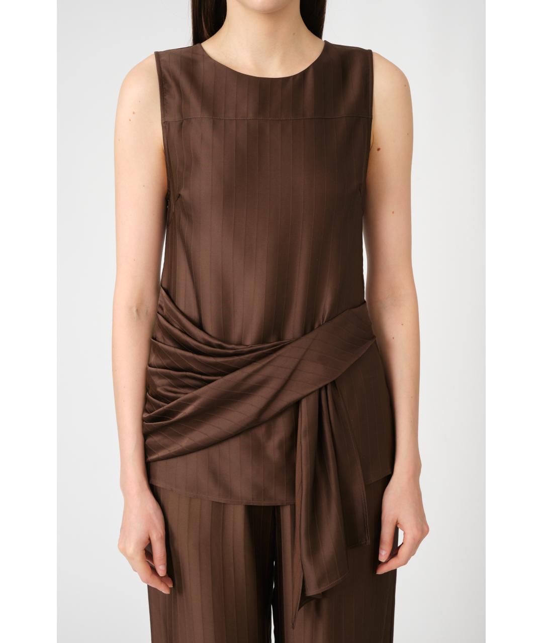 LOULOU STUDIO Коричневая шелковая блузы, фото 2