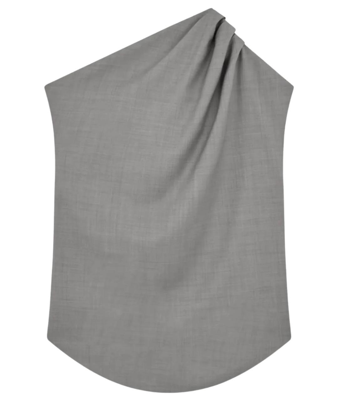 LOULOU STUDIO Серая шерстяная футболка, фото 1