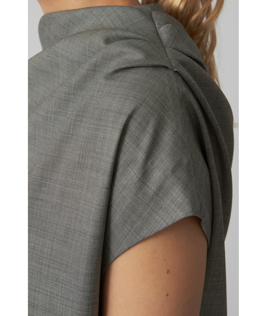 LOULOU STUDIO Серая шерстяная футболка, фото 5