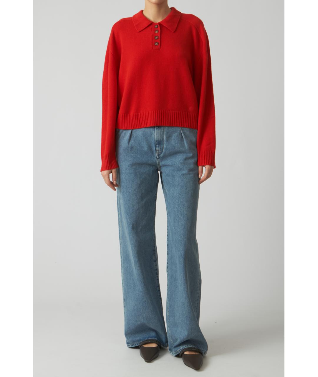 LOULOU STUDIO Красный кашемировый джемпер / свитер, фото 2