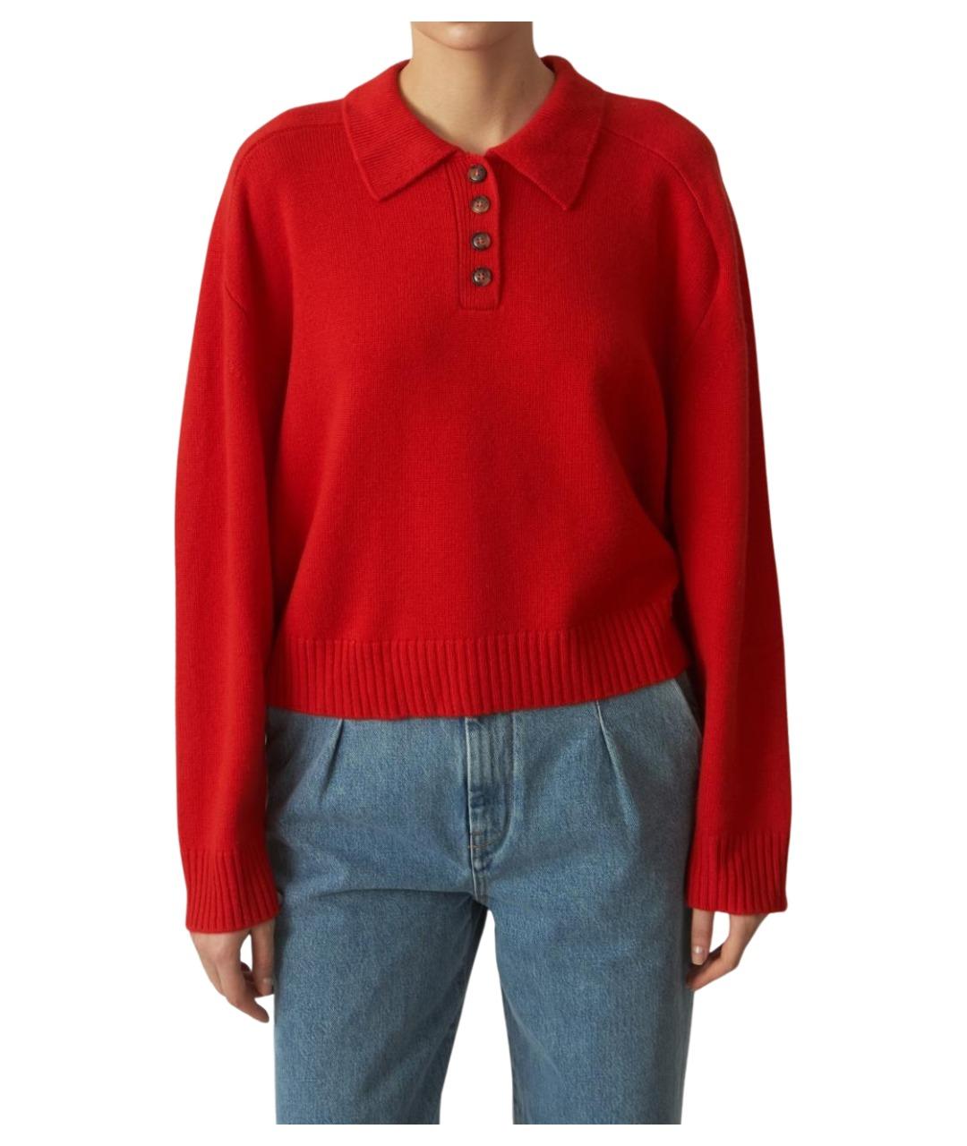LOULOU STUDIO Красный кашемировый джемпер / свитер, фото 1