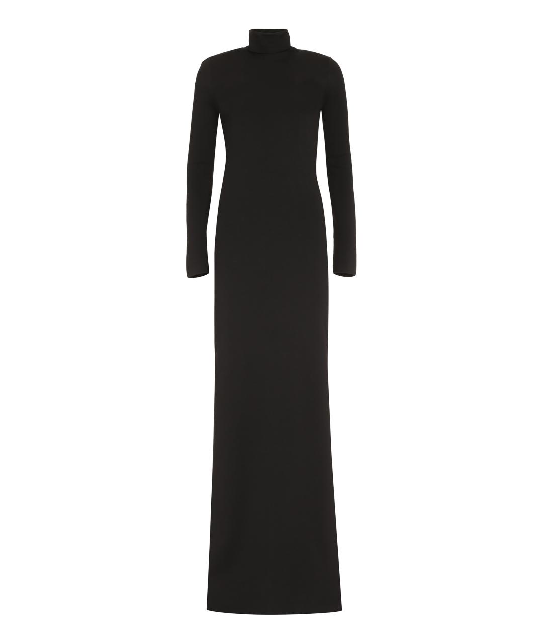 SAINT LAURENT Черное шерстяное вечернее платье, фото 1