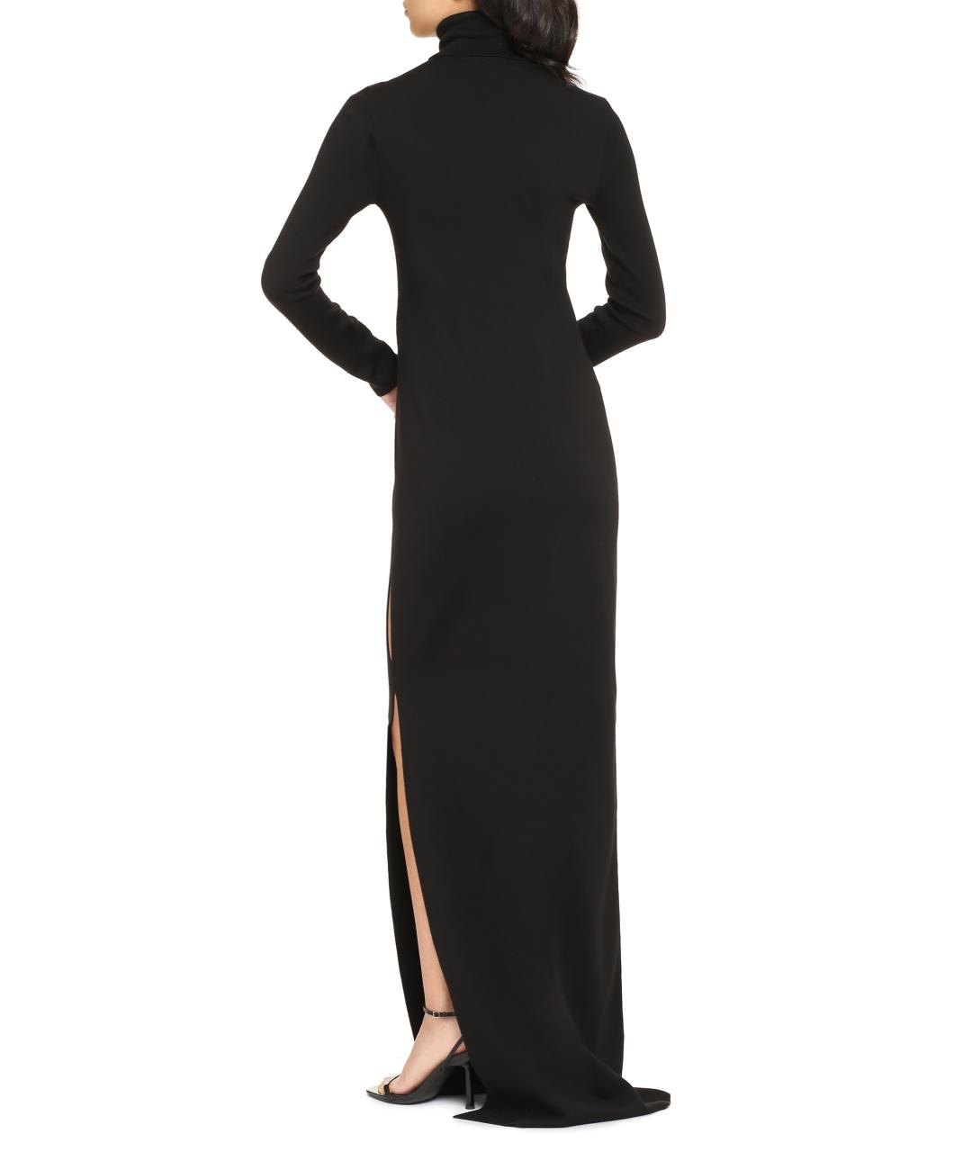 SAINT LAURENT Черное шерстяное вечернее платье, фото 4