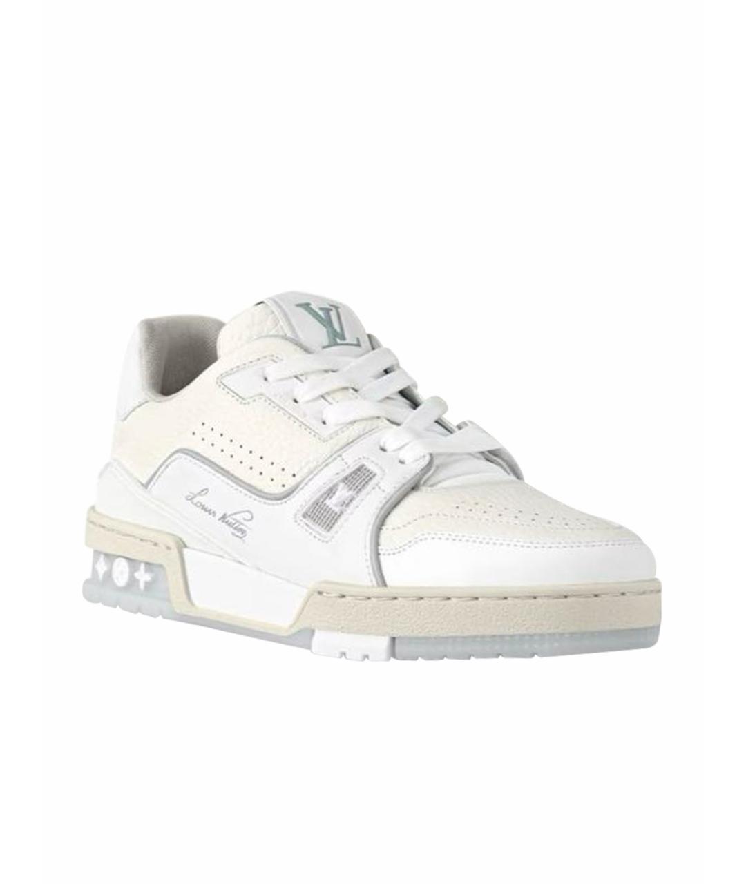 LOUIS VUITTON Белые кожаные низкие кроссовки / кеды, фото 1