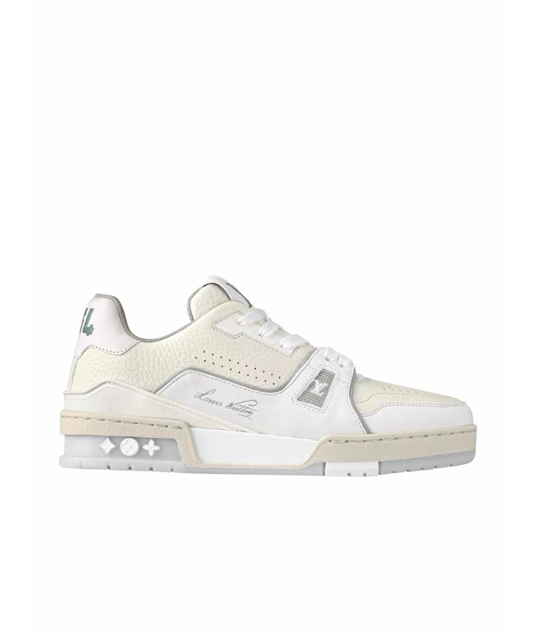 LOUIS VUITTON Белые кожаные низкие кроссовки / кеды, фото 9