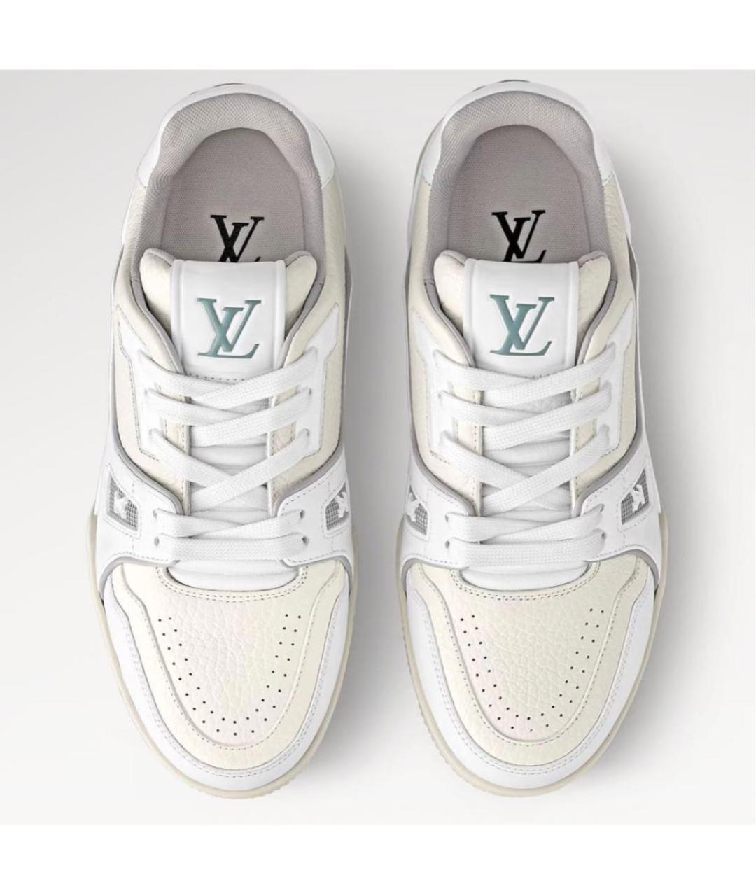 LOUIS VUITTON Белые кожаные низкие кроссовки / кеды, фото 2