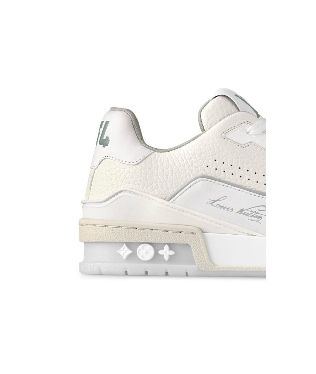 LOUIS VUITTON Белые кожаные низкие кроссовки / кеды, фото 5