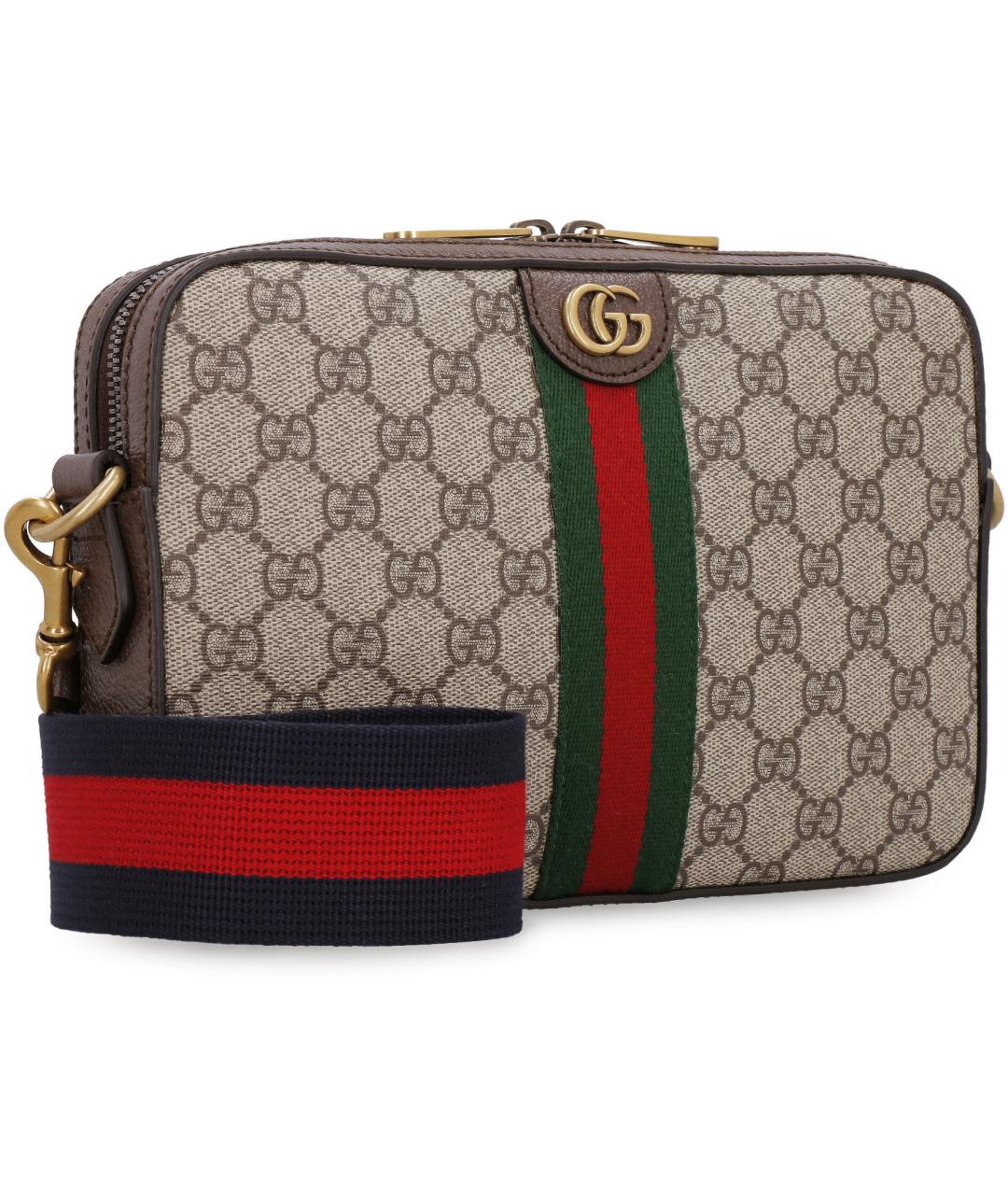 GUCCI Бежевая тканевая сумка на плечо, фото 2