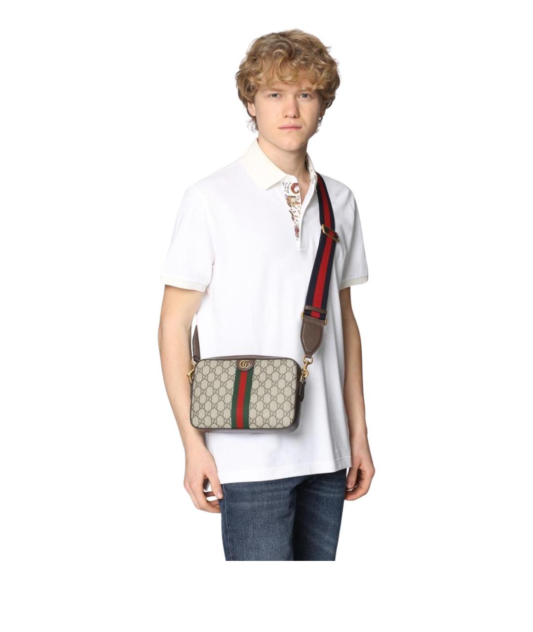 GUCCI Бежевая тканевая сумка на плечо, фото 7