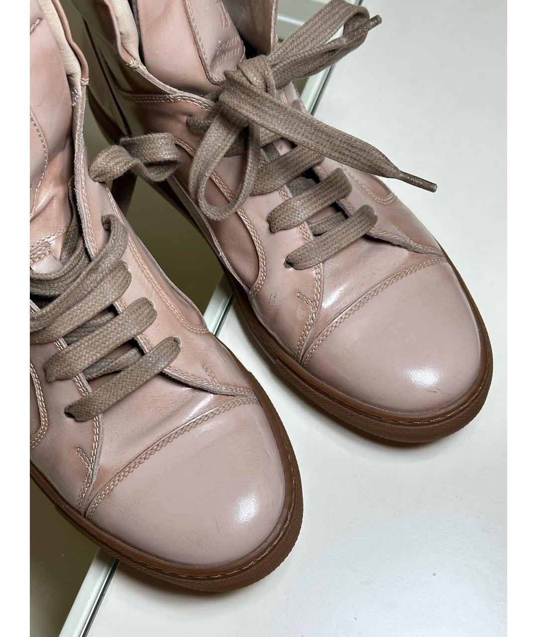 BRUNELLO CUCINELLI Бежевые кеды из лакированной кожи, фото 8