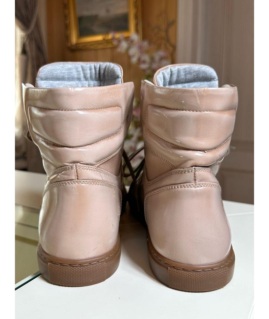 BRUNELLO CUCINELLI Бежевые кеды из лакированной кожи, фото 3