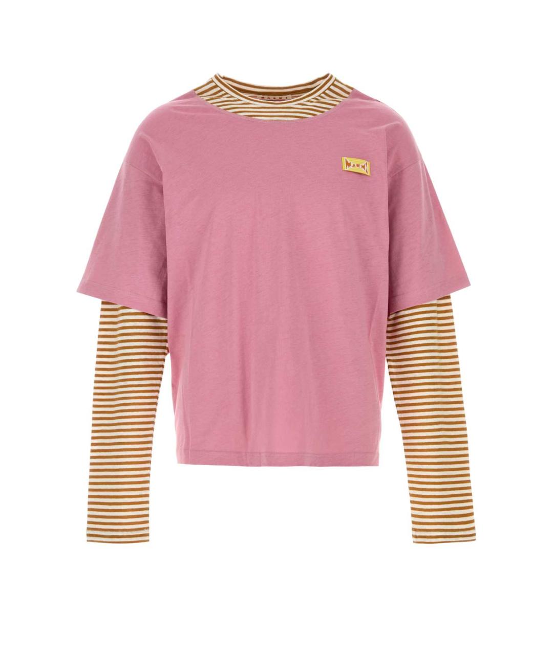 MARNI Розовая хлопковая футболка, фото 1