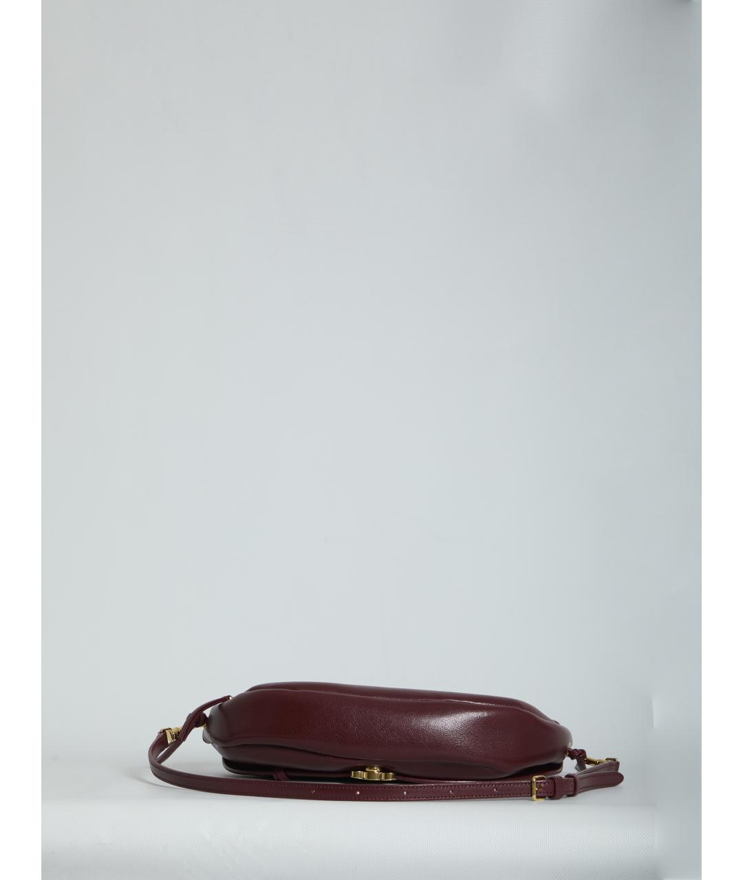 CELINE Бордовая кожаная сумка через плечо, фото 3