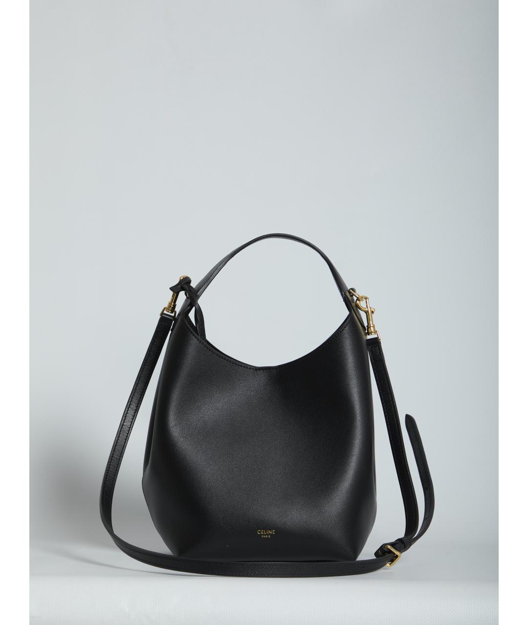 CELINE Черная кожаная сумка через плечо, фото 5