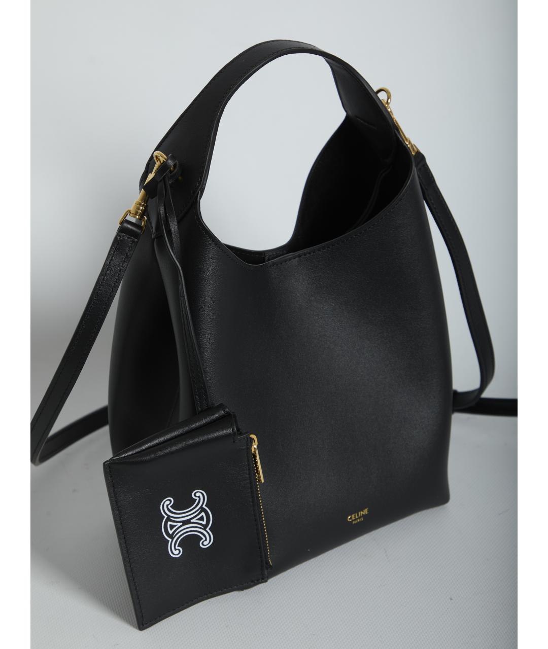 CELINE Черная кожаная сумка через плечо, фото 4
