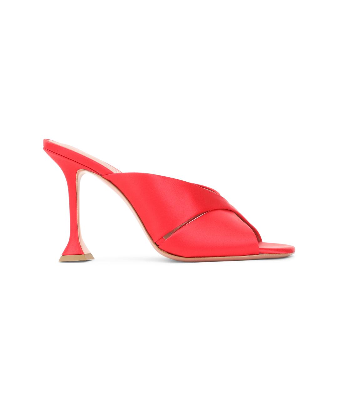 Amina Muaddi Красные кожаные мюли, фото 1