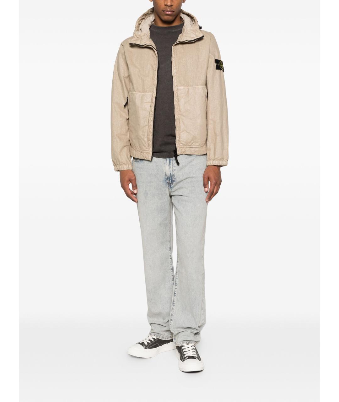 STONE ISLAND Бежевая полиамидовая куртка, фото 5