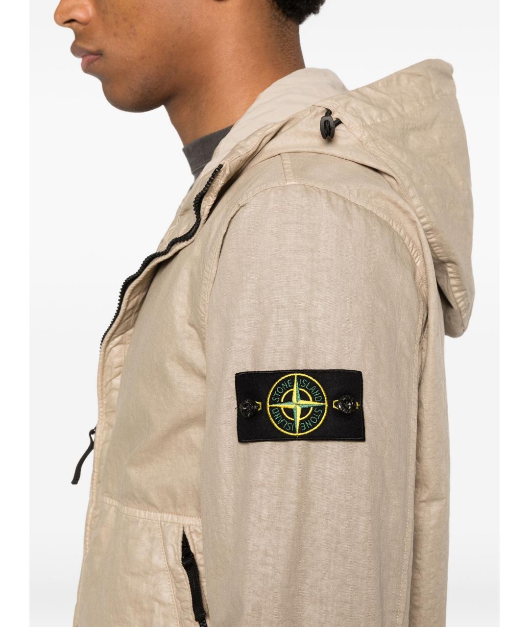 STONE ISLAND Бежевая полиамидовая куртка, фото 2