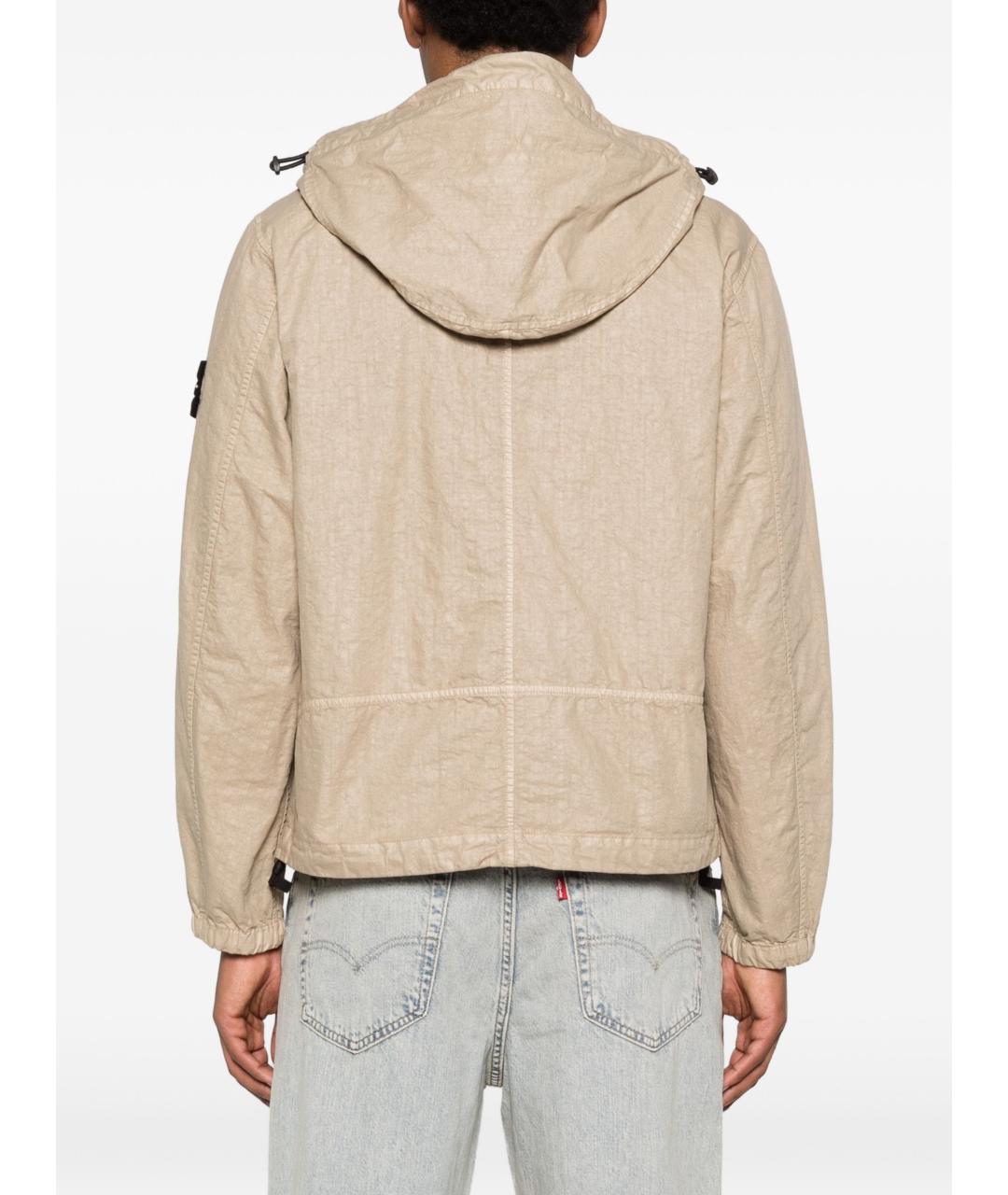 STONE ISLAND Бежевая полиамидовая куртка, фото 3