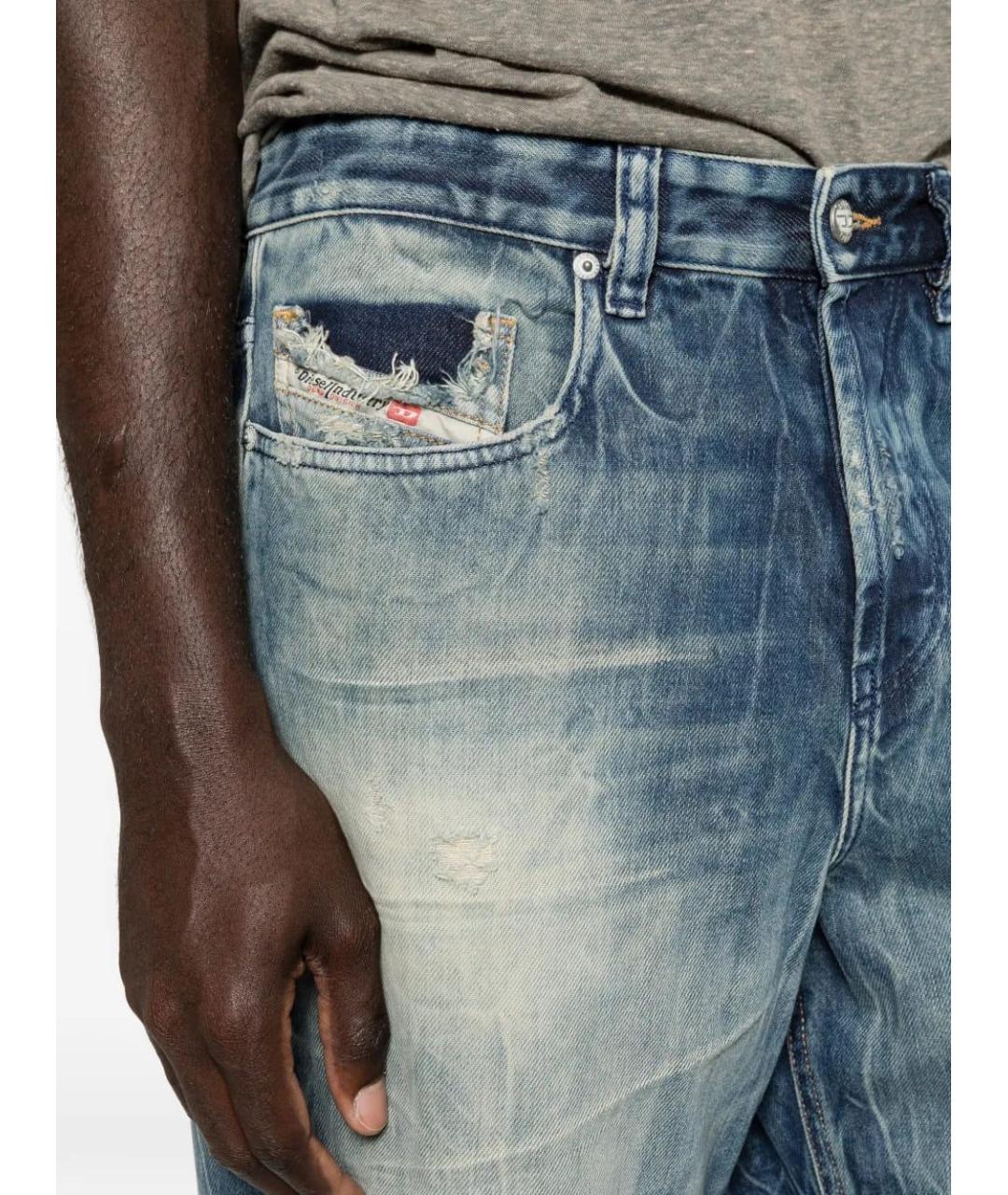 DIESEL Синие хлопковые прямые джинсы, фото 3