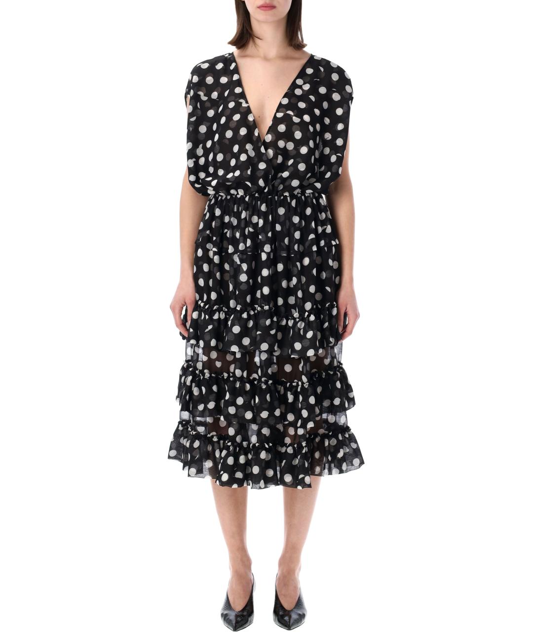 DRIES VAN NOTEN Черное полиэстеровое повседневное платье, фото 1