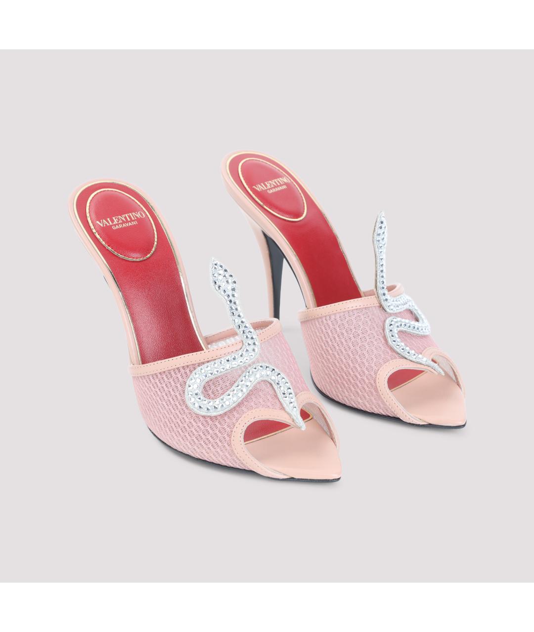 VALENTINO Розовые кожаные мюли, фото 3